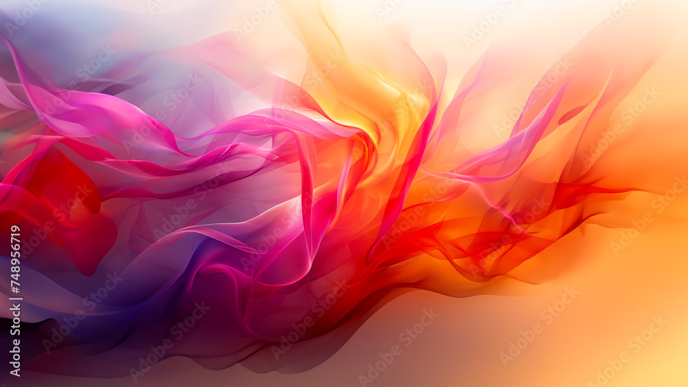 Obraz premium Modern abstract motion, Blue, Red, Yellow, Green, orange, blanc, on a black background.