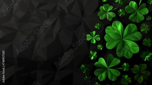low poly, black, saint patricks day wall paper. Simple, gradients
