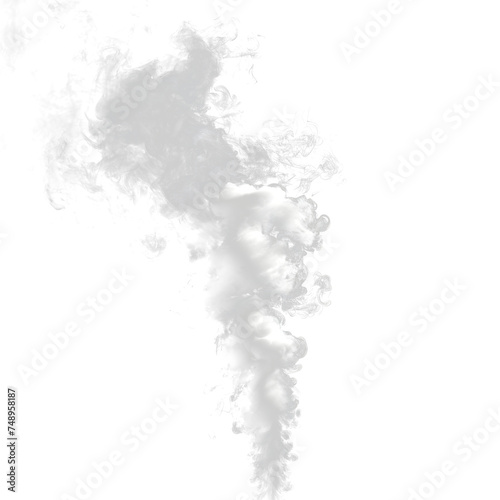 Real smoke white steam isolated on Transparent Background. Ai generated 