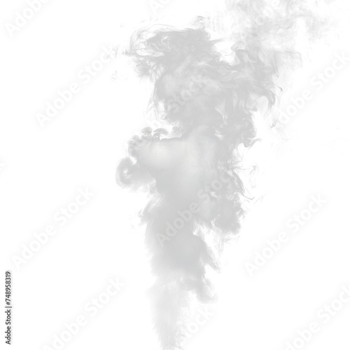 Real white steam isolated on black background with visible droplets.