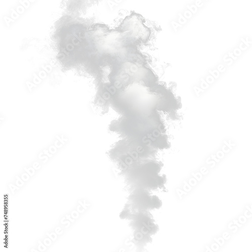 Real smoke white steam isolated on white and Transparent Background. Ai generated 