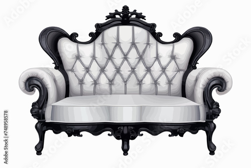 HD illustration of sofa seating image ,Throne Chair Isolated. 3D rendering