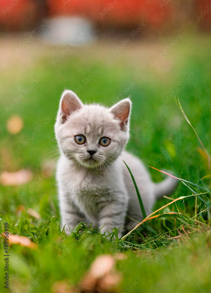 cute kitten on the grass. Selective focus. cute kitten on the grass. Selective focus.