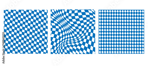 Set of bavarien patterns, psychedelic checkerboard photo