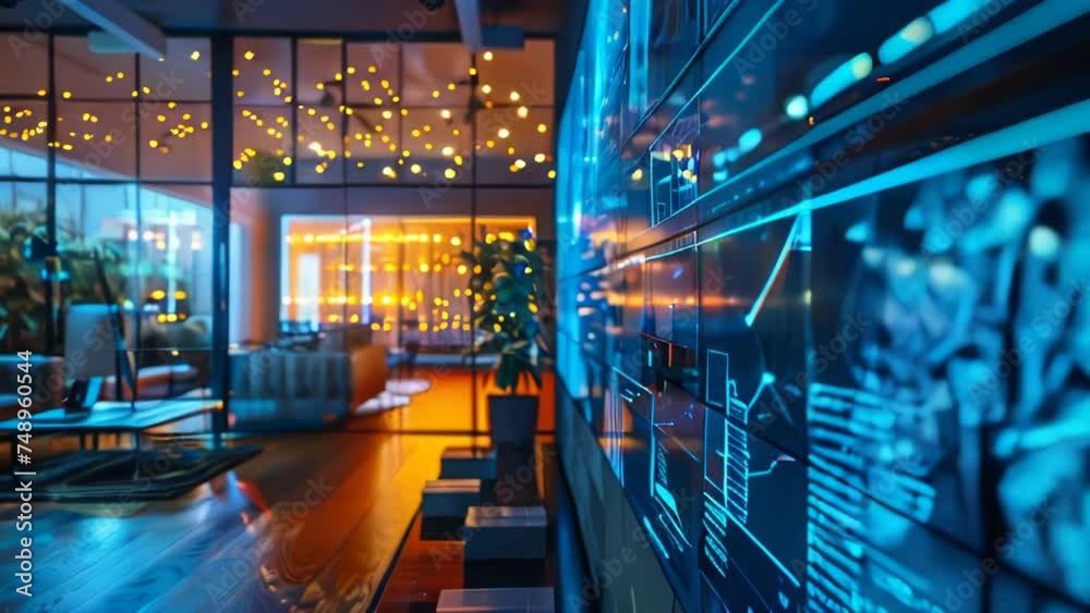 Smart home with panels and it display on the walls Smart home with panels and it display on the walls