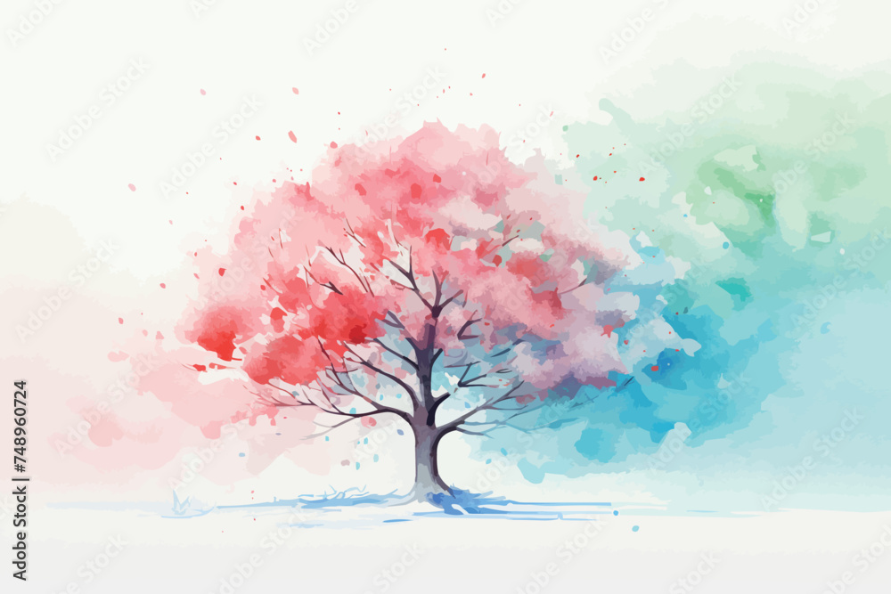 Watercolor Christmas Pine tree on white background Watercolor Christmas Pine tree on white background