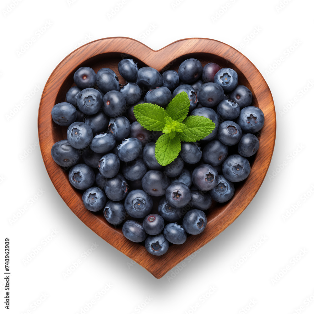 fresh blueberries on a wooden plate isolated on transparent or white background, png fresh blueberries on a wooden plate isolated on transparent or white background, png