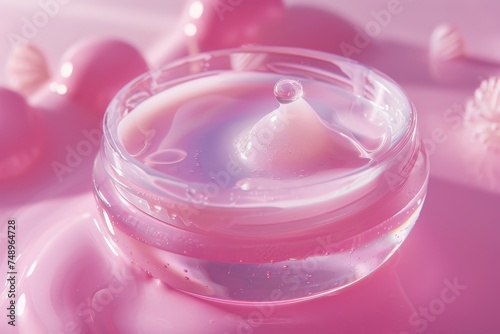 Face Skin care scrutiny skin care cream. Skincare beauty cosmetic products: lip balm, Splendid lotion, skincare Fine line fighting skincare eye gel, Glistening serum and Lip traipse jar pot