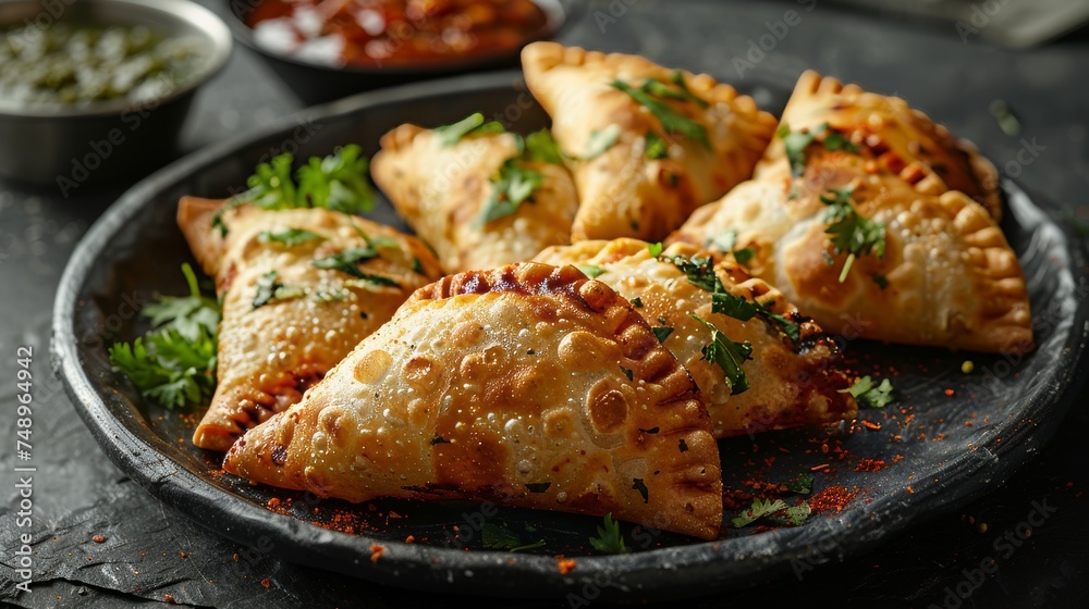Food Photography: A plate of freshly prepared Samosa Food Photography: A plate of freshly prepared Samosa