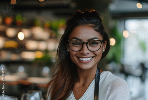 a woman smiling at camera