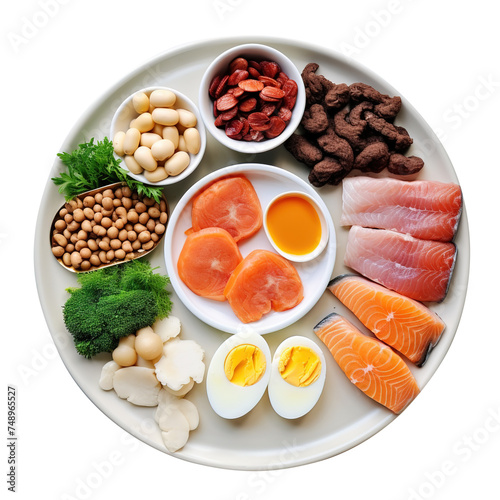 beans and lentils on a wooden tray on transparent background, png, clipping path,