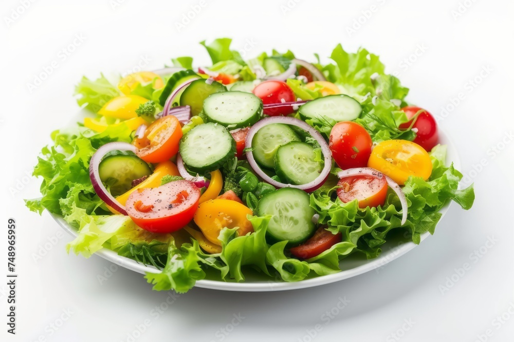 Summer light fresh vegetarian salad in bowl. A nutritious dish filled with fresh plantbased ingredients Summer light fresh vegetarian salad in bowl. A nutritious dish filled with fresh plantbased ingredients