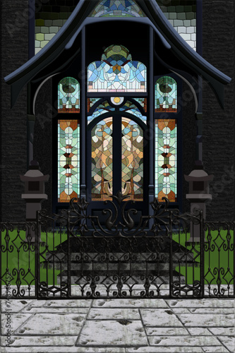 stained glass window in house