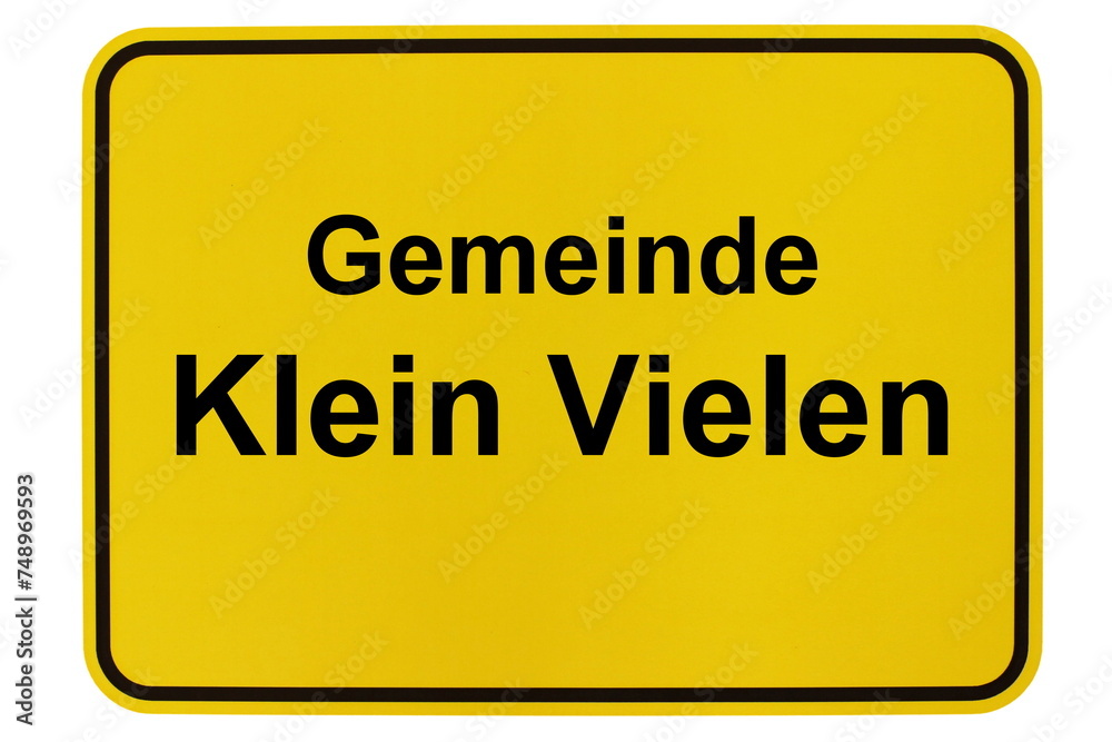 Illustration eines Ortsschildes der Gemeinde Klein Vielen  in Mecklenburg-Vorpommern