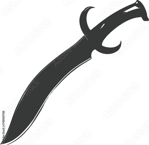Silhouette unique ancient dagger weapon black color only