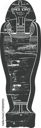 Silhouette ancient egypt sarcophagus black color only