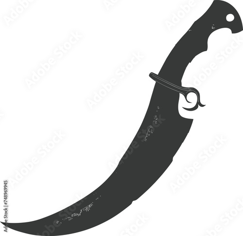 Silhouette unique ancient dagger weapon black color only