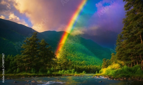 rainbow over the lake