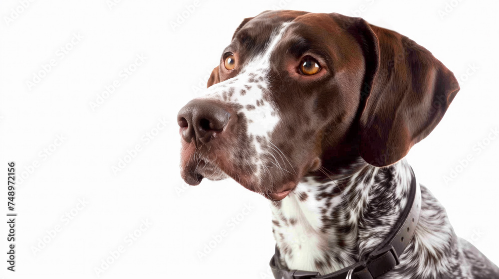 A beautiful close up of a German Shorthaired Pointer head