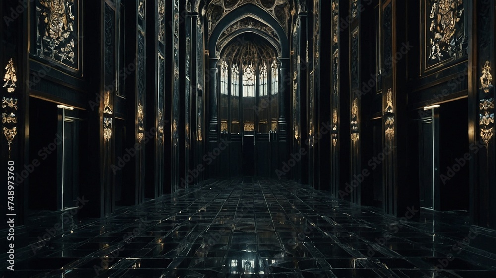 interior of cathedral - obrazy, fototapety, plakaty 