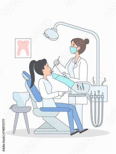 Dental Cleaning Procedure at the Dentist's Office Generative AI