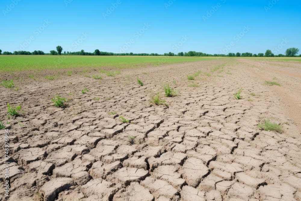 Arid, cracked earth. Soil erosion, desertification. Global warming consequences. Background texture, mockup. Web banner, social media post template Arid, cracked earth. Soil erosion, desertification. Global warming consequences. Background texture, mockup. Web banner, social media post template