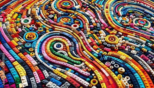 Lego blocks abstract background. Vivid colours, plastic blocks