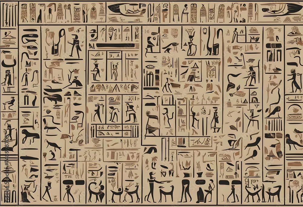 Ancient Egyptian Hieroglyphics Pattern To further creative work