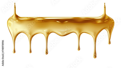 Gold color dripping on white background.png