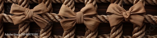 a brown bow on a rope