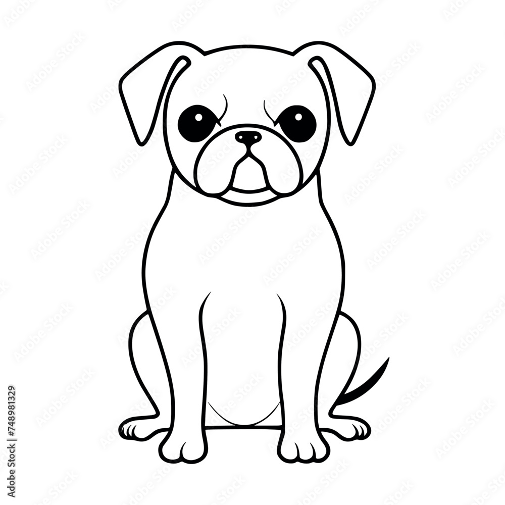 Cute dog vector black and white cartoon character design collection. White background. Pets, Animals. Cute dog vector black and white cartoon character design collection. White background. Pets, Animals.