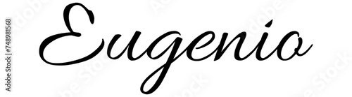 Eugenio - black color - name written - ideal for websites,, presentations, greetings, banners, cards,, t-shirt, sweatshirt, prints, cricut, silhouette, sublimation	

 photo