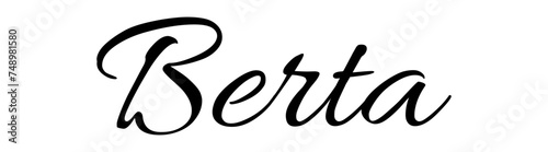 Berta - black color - name written - ideal for websites,, presentations, greetings, banners, cards,, t-shirt, sweatshirt, prints, cricut, silhouette, sublimation	

