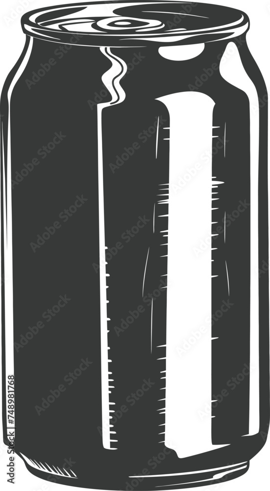 Silhouette blank Drink can canned drink black color only Silhouette blank Drink can canned drink black color only