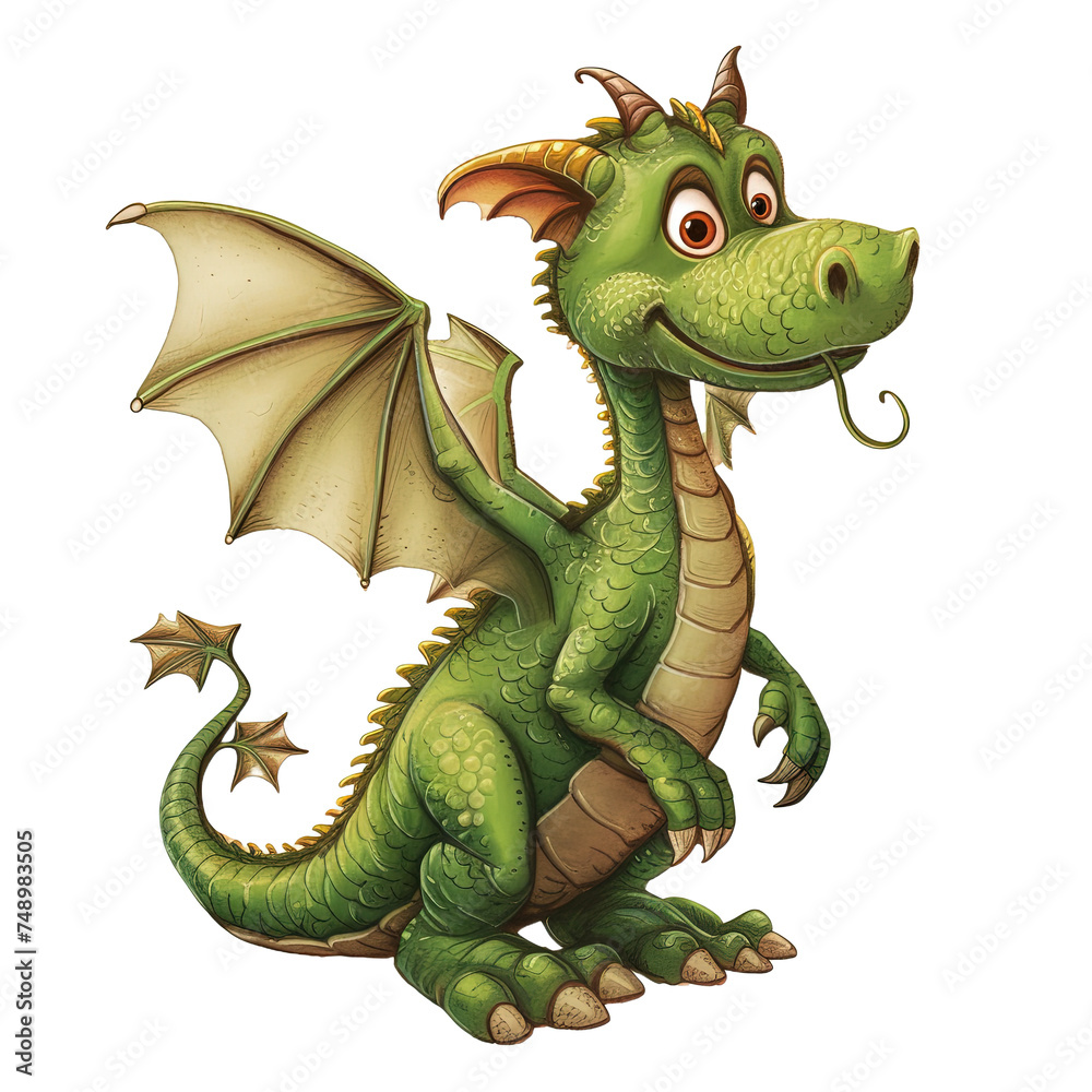 Fairytale dragon isolated on white or transparent background Fairytale dragon isolated on white or transparent background