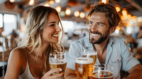 Exploring Craft Beers and Brewery Vibes: Couple's Enjoyable Experience. Concept Craft Beer Tasting, Brewery Tours, Couple's Date Night, Unique Beer Flavors, Pairing Experiences