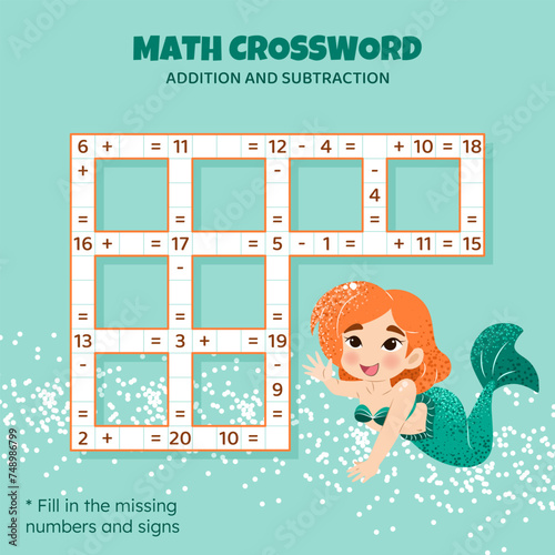 Fotografía Math Crossword puzzle for kids