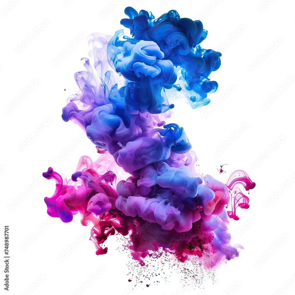 A dynamic burst of ink in water, capturing the motion and fluidity of the pigments A dynamic burst of ink in water, capturing the motion and fluidity of the pigments