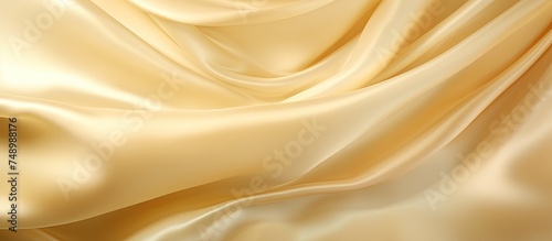 A close-up view of a silky pale gold fabric with a gradient design. The fabric appears elegant and luxurious, suitable for curtains, special occasions, and high-end design projects.