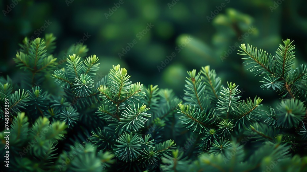 Green fir leaves as background