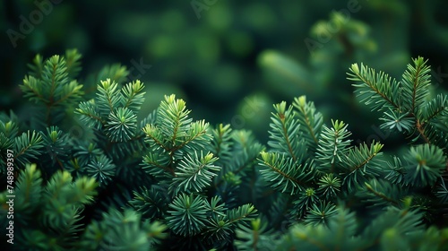 Green fir leaves as background