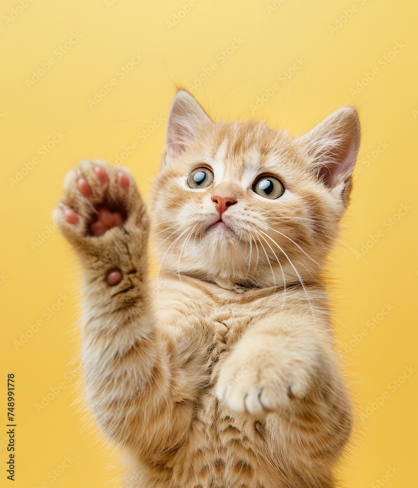 Cute and adorable playing kitten Cute and adorable playing kitten