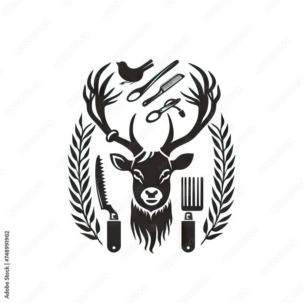 Obraz premium Hairdresser Styling Trendy Haircut - Salon. Vector Icon Illustration. Animal Nature Icon Concept Isolated Premium Vector. 