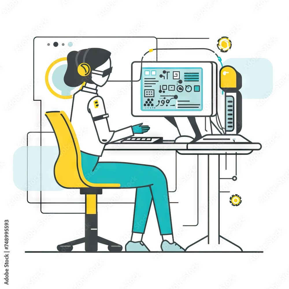 AI Ethics Consultant Advising Tech Companies - Virtual Consultancy. Vector Icon Illustration. Job Icon Concept Isolated Premium Vector. AI Ethics Consultant Advising Tech Companies - Virtual Consultancy. Vector Icon Illustration. Job Icon Concept Isolated Premium Vector.
