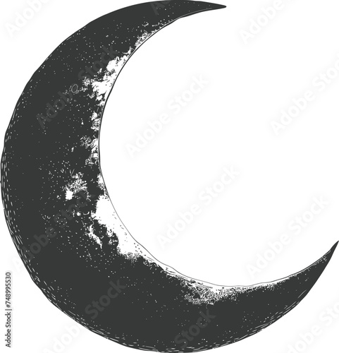 Silhouette Crescent Moon black color only