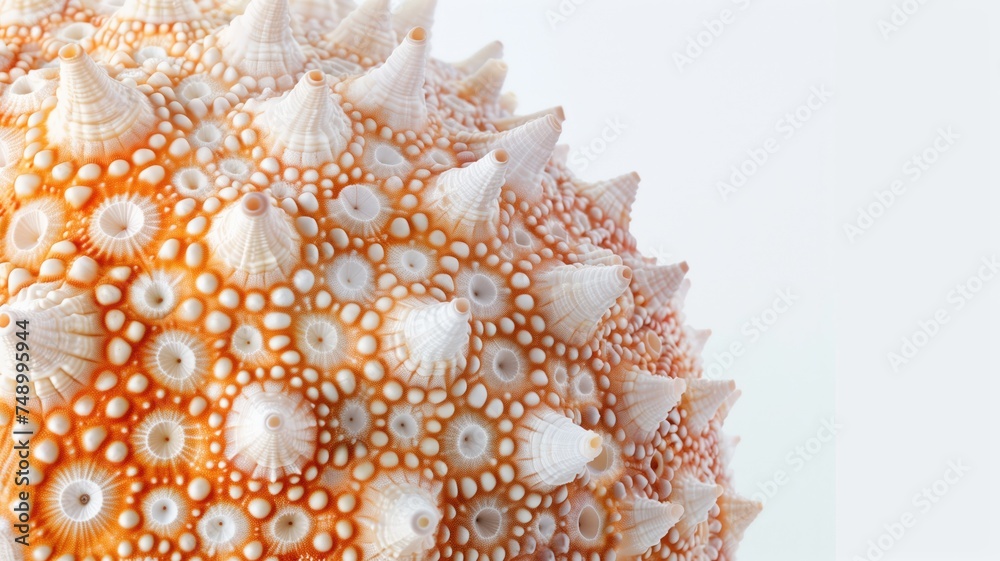 Macro shot of an intricate sea urchin shell's texture