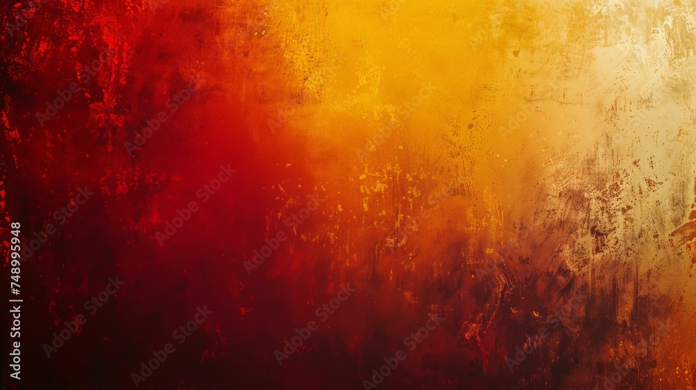 Bold Red and Yellow Painting on Wall