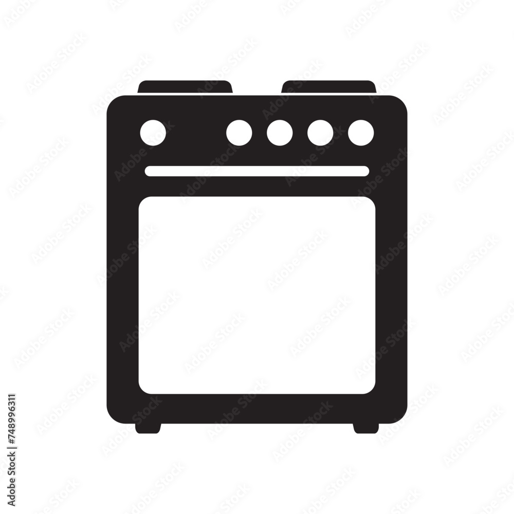 Stove oven icon, vector gas stove. Kitchen cooking appliance. Vector illustration. Stove oven icon, vector gas stove. Kitchen cooking appliance. Vector illustration.
