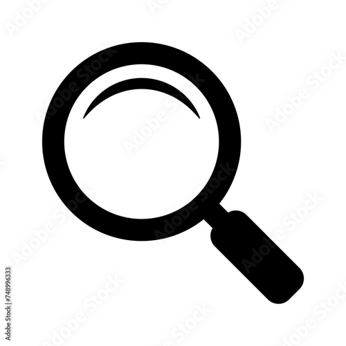 Magnifying glass icon, vector magnifier or loupe sign. Web search icon.