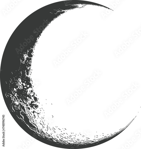 Silhouette Crescent Moon black color only